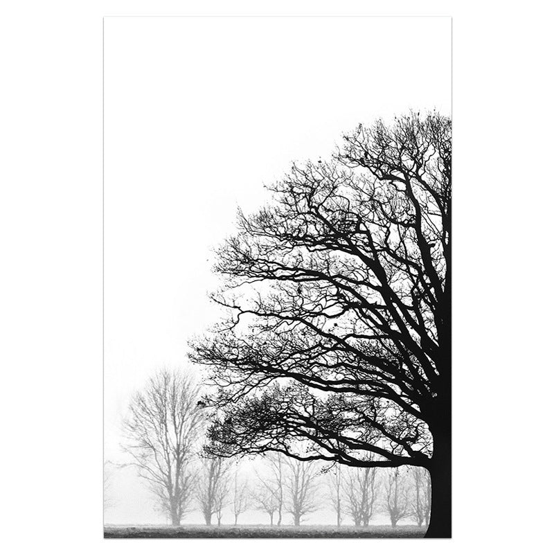Black And White Winter Trees Modern Sofa Background Wall Decorative