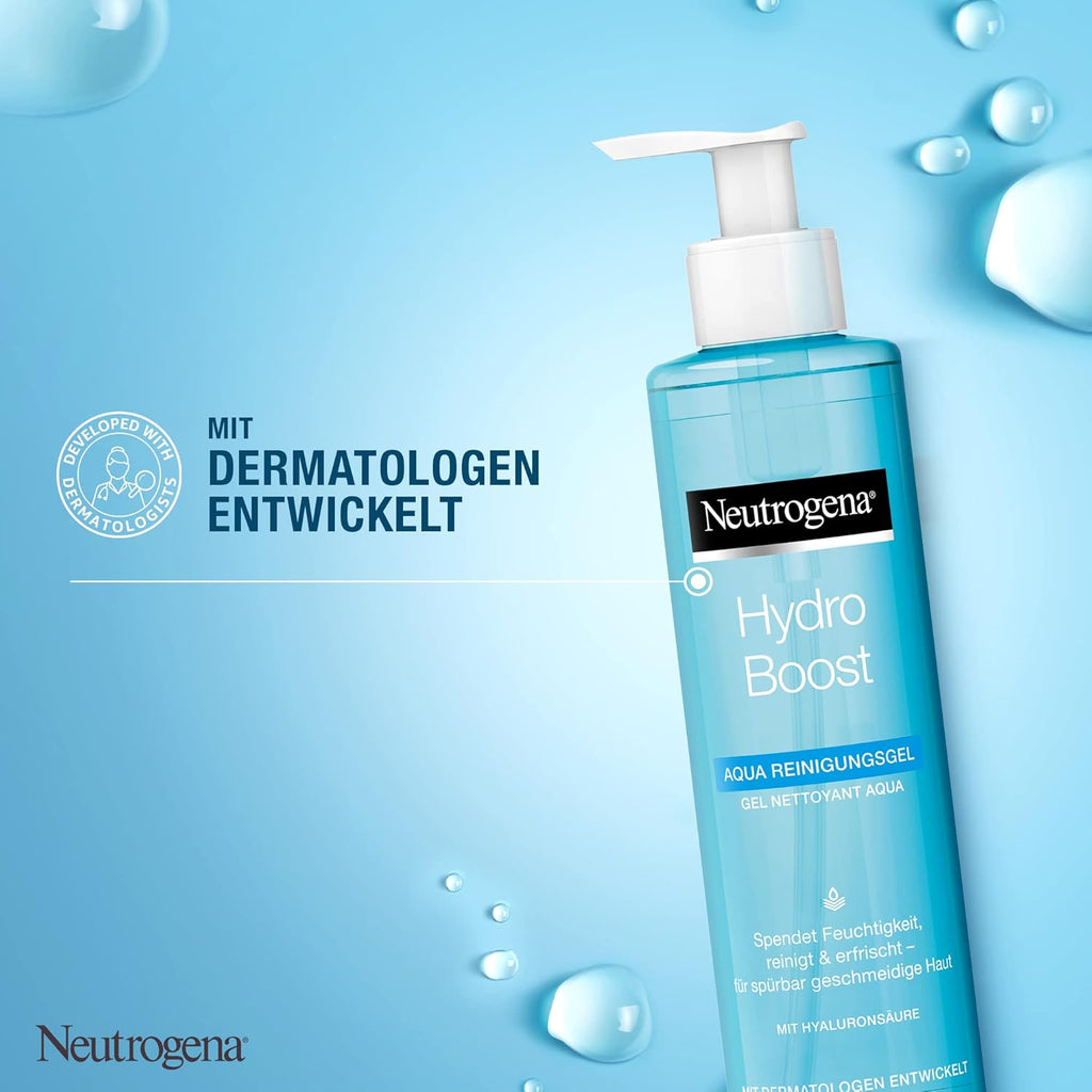 Neutrogena Hydro Boost - Gel Limpiador Facial Aqua Con Glicerina Y Hialurón, 200 Ml