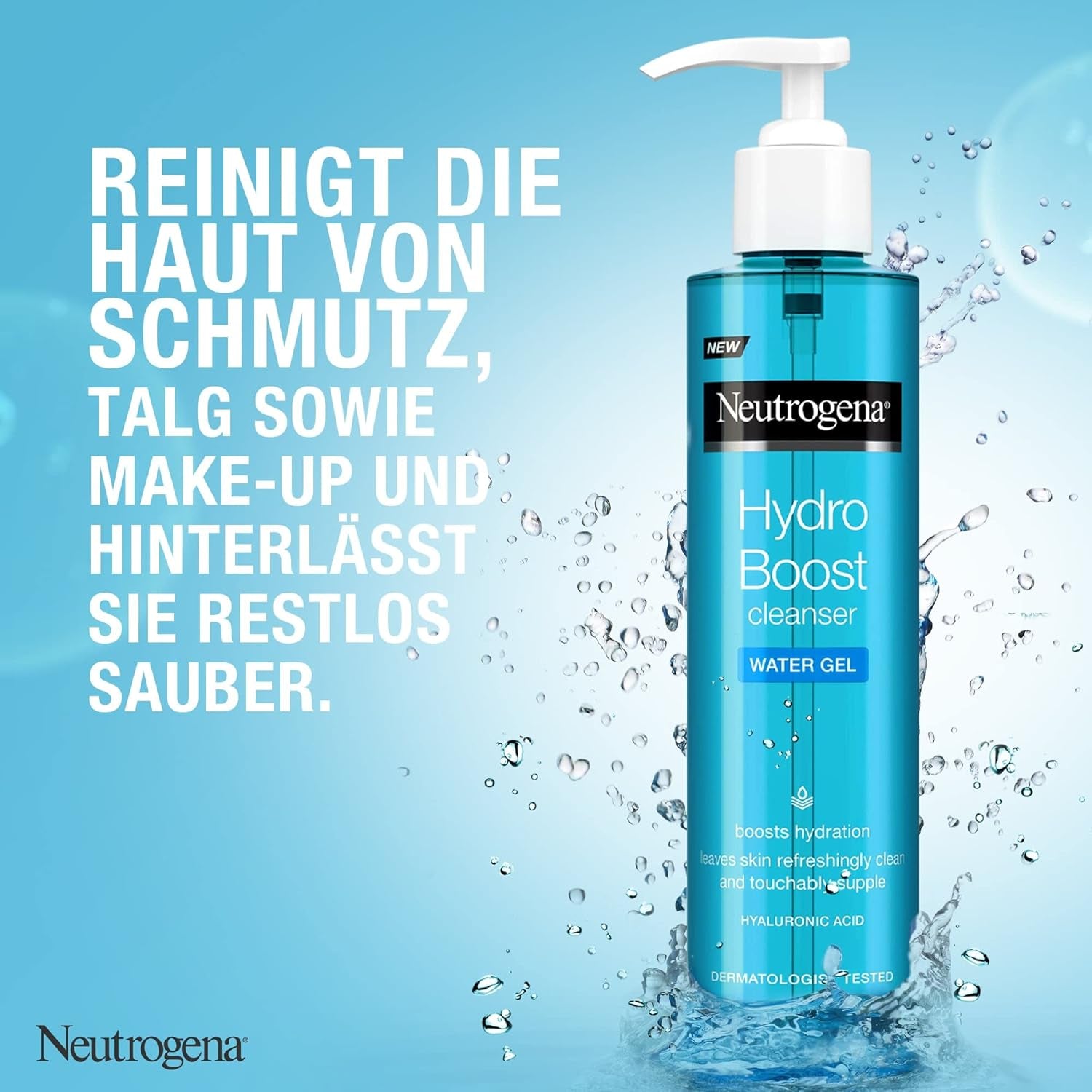 Neutrogena Hydro Boost - Gel Limpiador Facial Aqua Con Glicerina Y Hialurón, 200 Ml